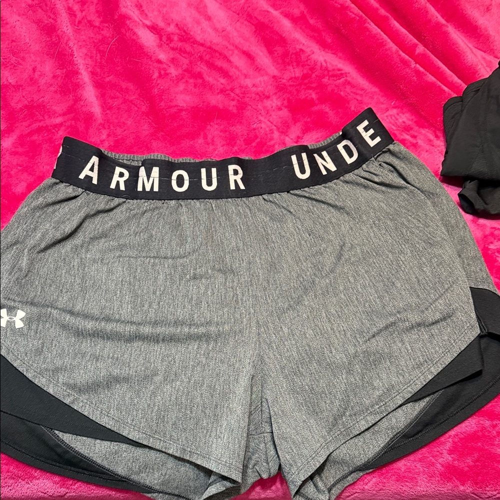 Under Armour Women's Gray and Black Athletic Shorts